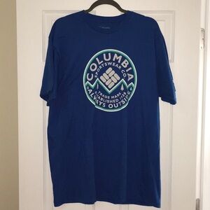 Columbia Royal Blue Short Sleeve Tee with Geometric Logo